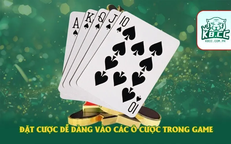 Đặt cược dễ dàng vào các ô cược trong game